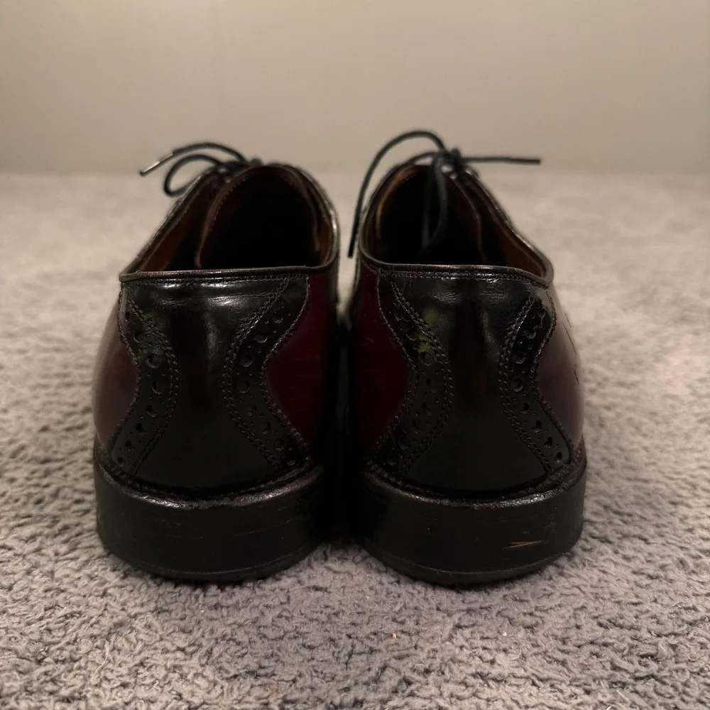 Allen Edmonds‎ Polo Shoes Mens Size 9 Narrow Black Burgundy Spectator Oxford USA